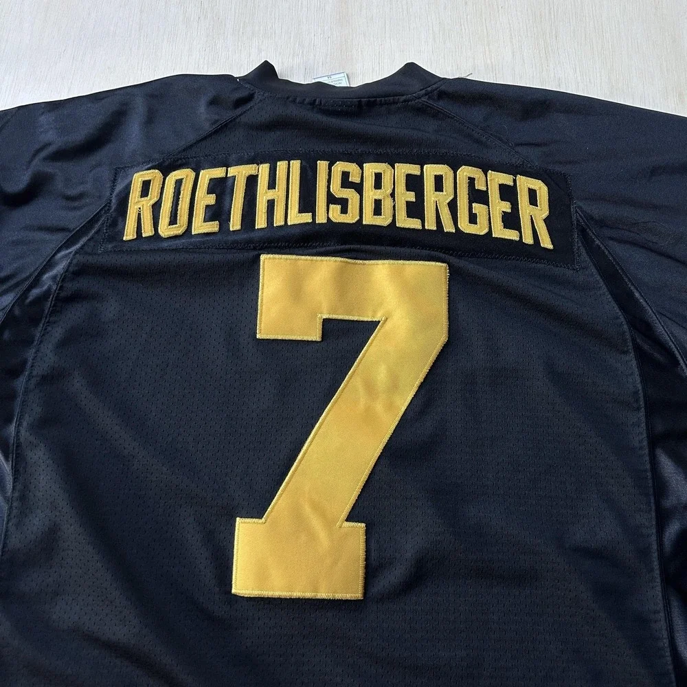 Pittsburgh Steelers Football Jersey Mens 54 Black Roethlisberger NFL Reebok